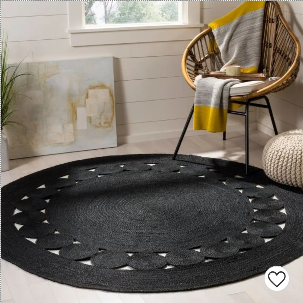 Noemi Solid Woven Round Rug - Safavieh